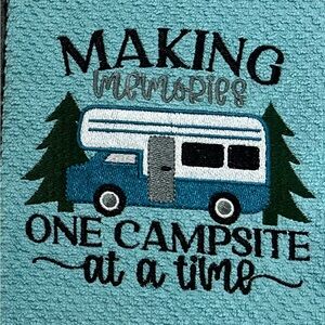 Camping Making Memories Machine Embroidered Hand Towel